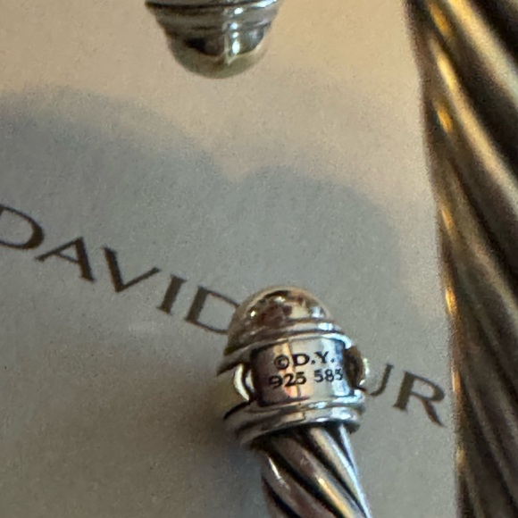 David Yurman 7mm bracelet 585 14kt Gold Cable Cuff no dents ! Fits up to 7” - Picture 8 of 10